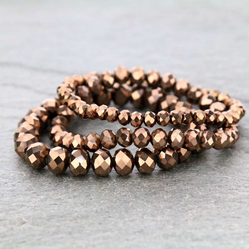 Large Crystal Bead Stackable Stretch Bracelet - Image 2