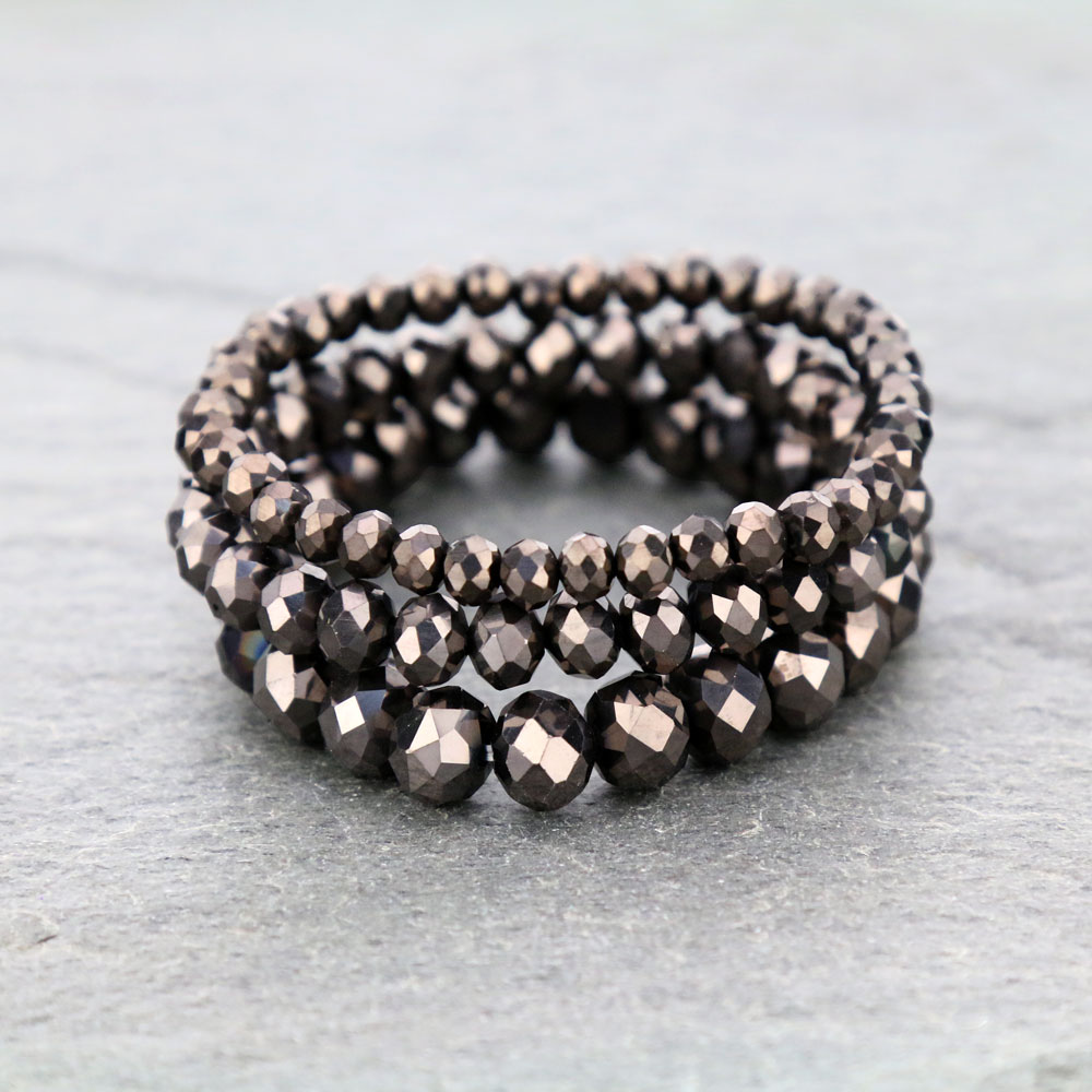 Large Crystal Bead Stackable Stretch Bracelet