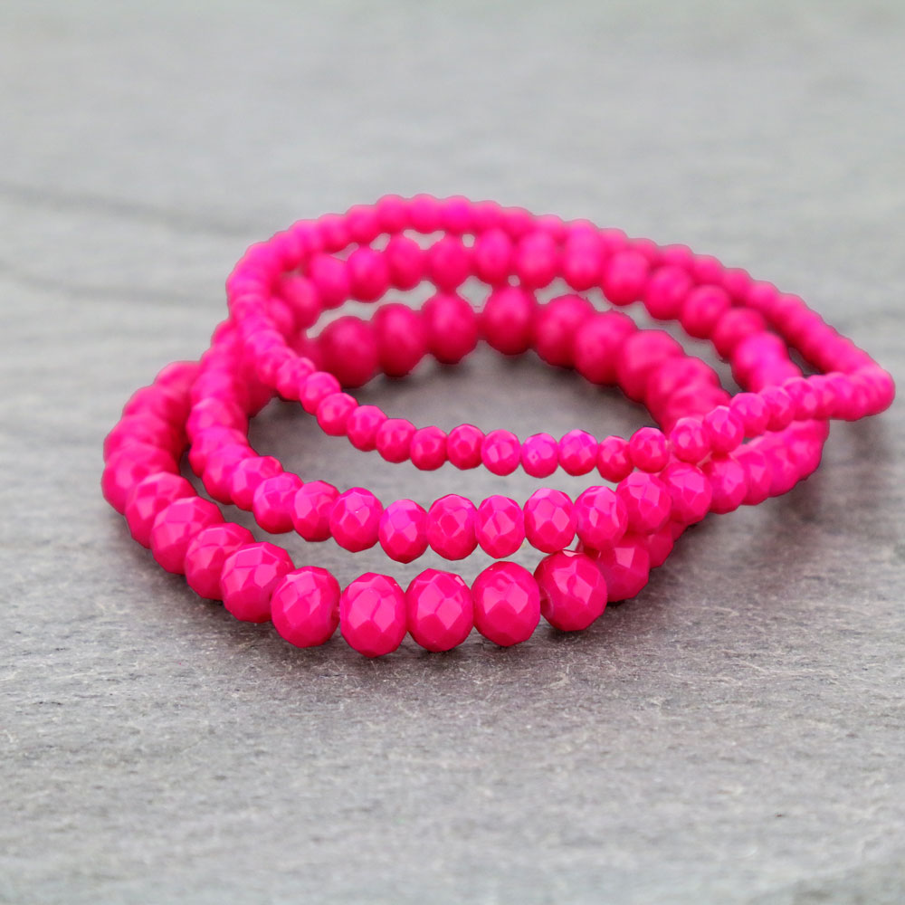 Small Crystal Bead Stackable Stretch Bracelet - Image 2