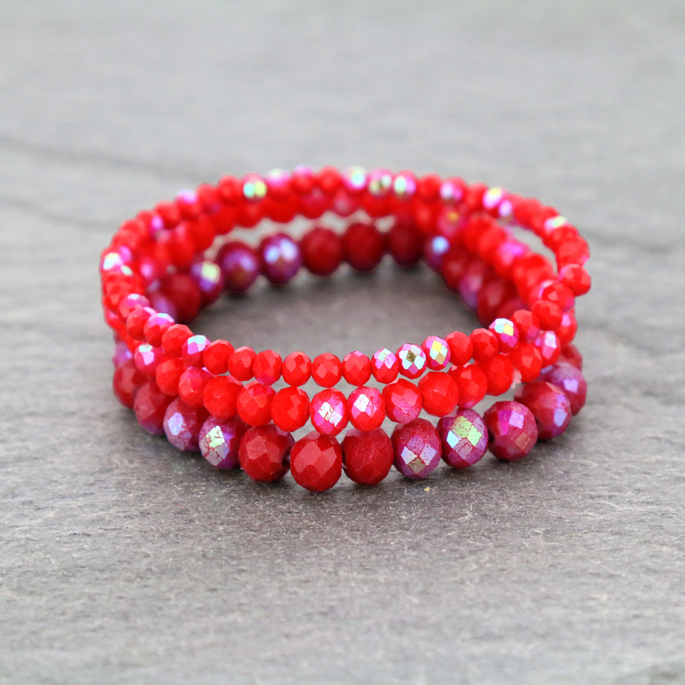 Small Crystal Bead Stackable Stretch Bracelet