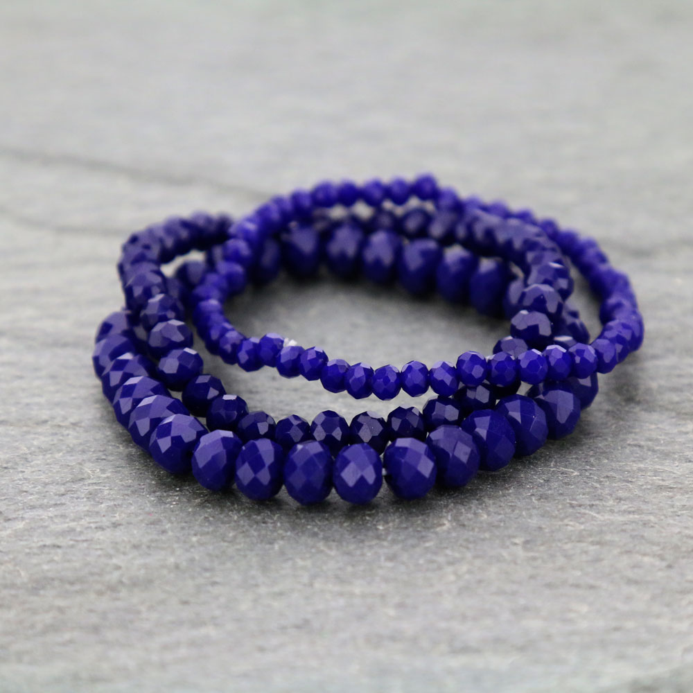 Small Crystal Bead Stackable Stretch Bracelet - Image 2
