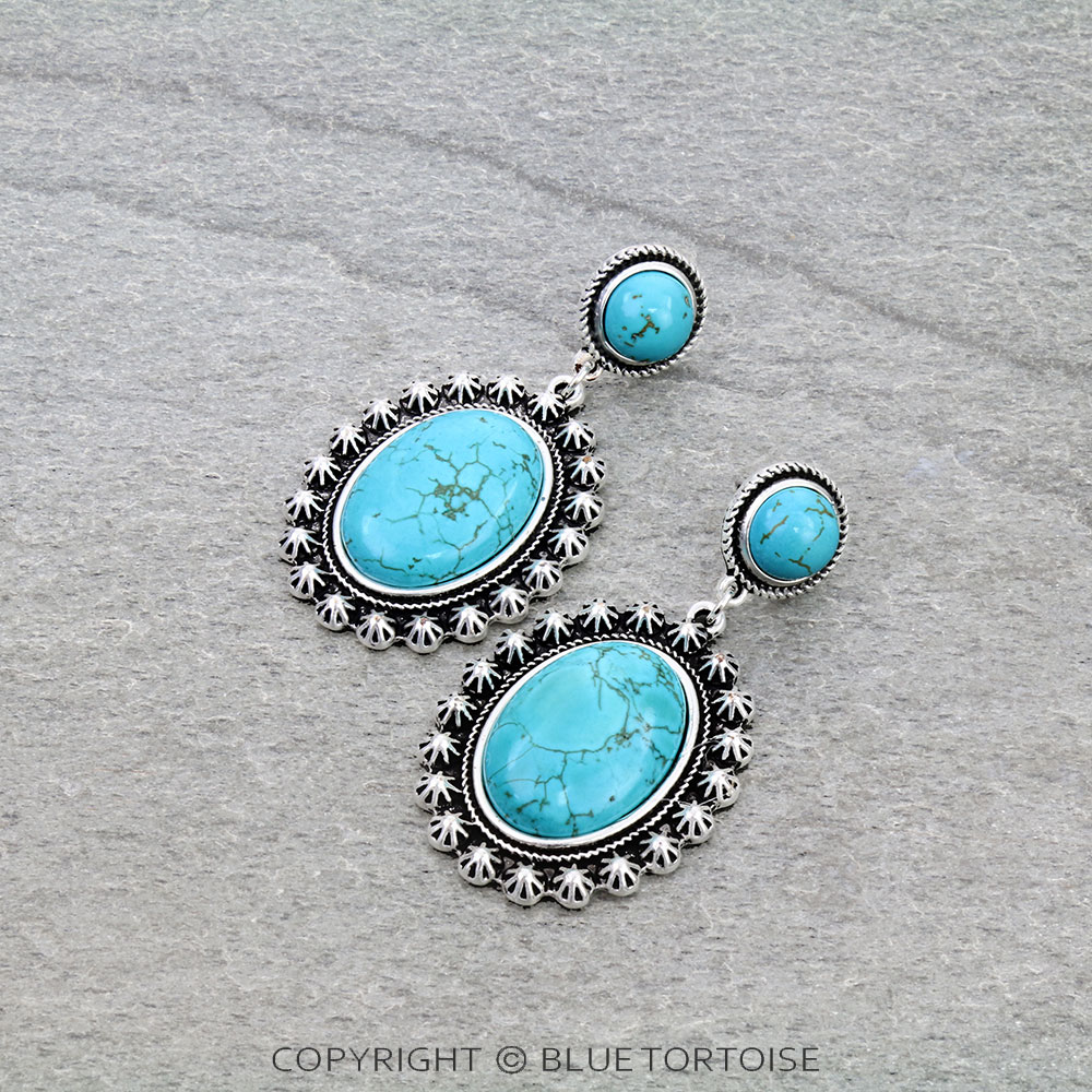 Natural Stone Post Earrings