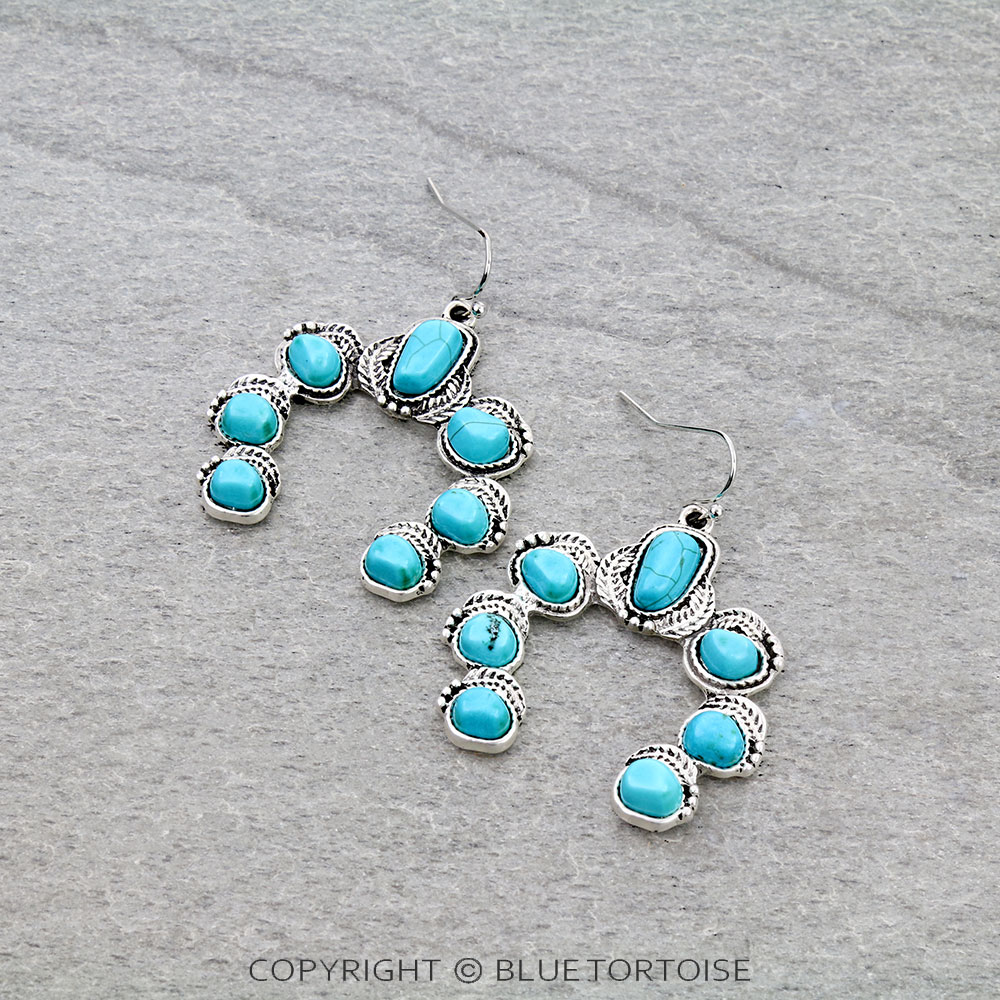 Squash Blossom Natural Stone Earrings