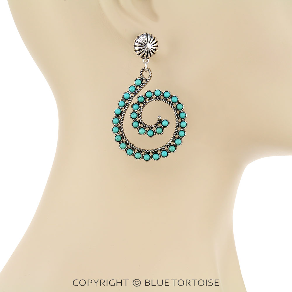 Western Style Stone Stud Earrings - Image 2