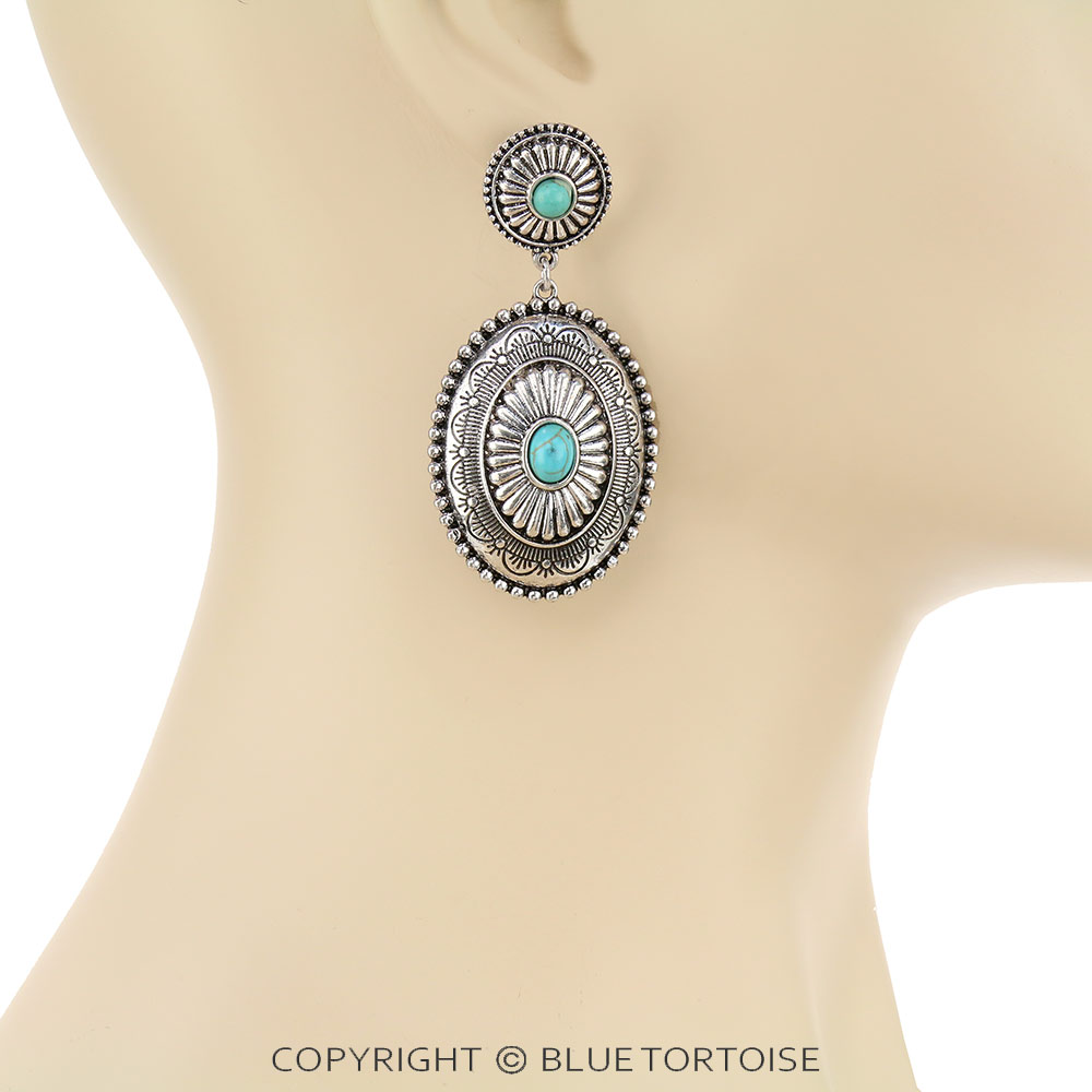 Western Concho Stud Earrings - Image 2