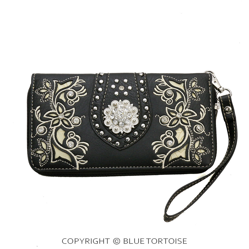 Western Swirly Vines Faux Leather Wallet