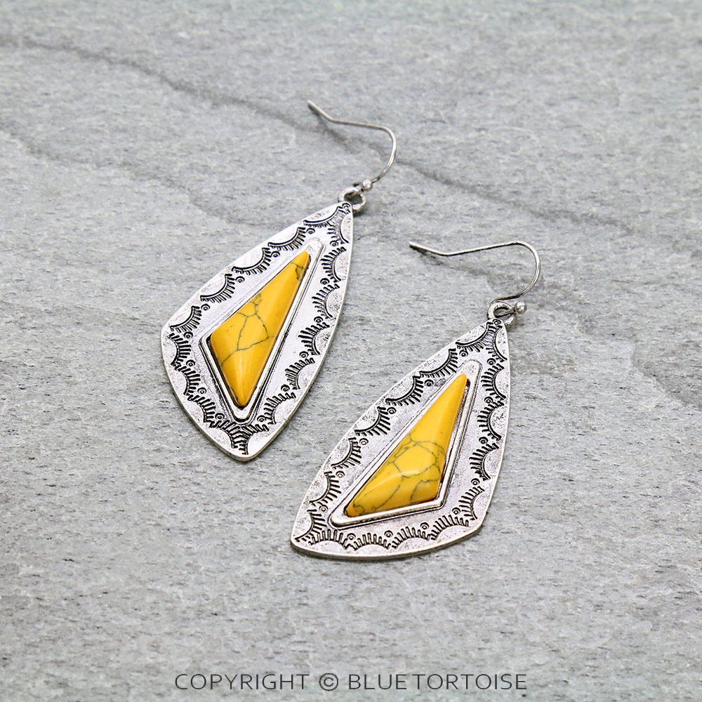 Western Style Stone Dangle Earrings
