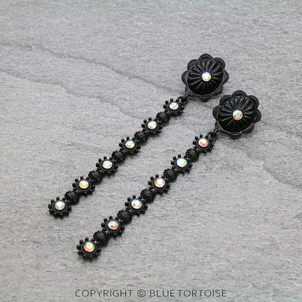 Western Concho Bar Stud Earrings