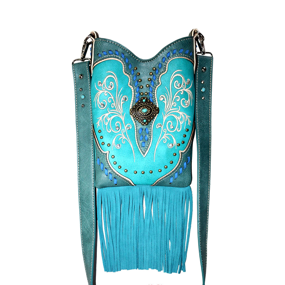 Western Faux Leather with Tassel Cross Body Bag