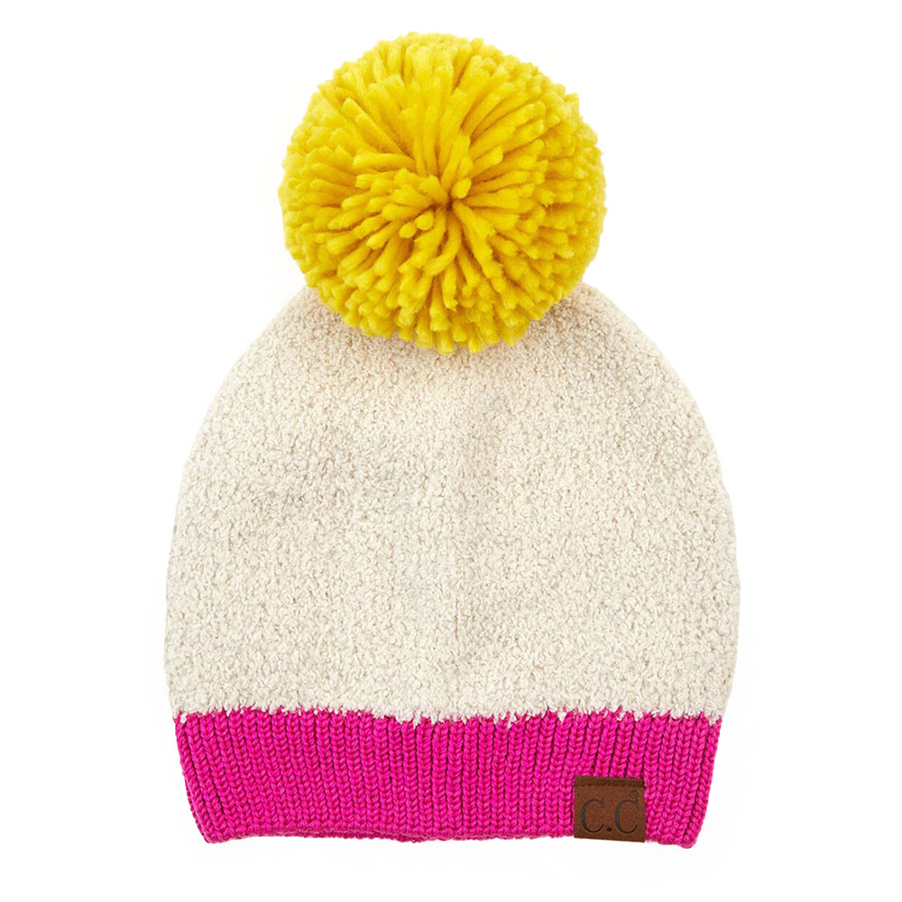 C.C Sherpa Beanie with Contrasting Colors