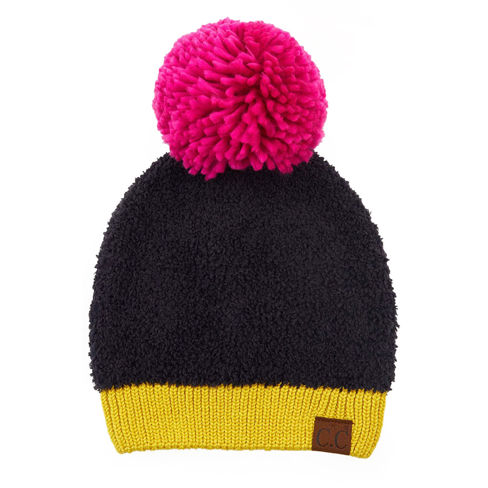 C.C Sherpa Beanie with Contrasting Colors