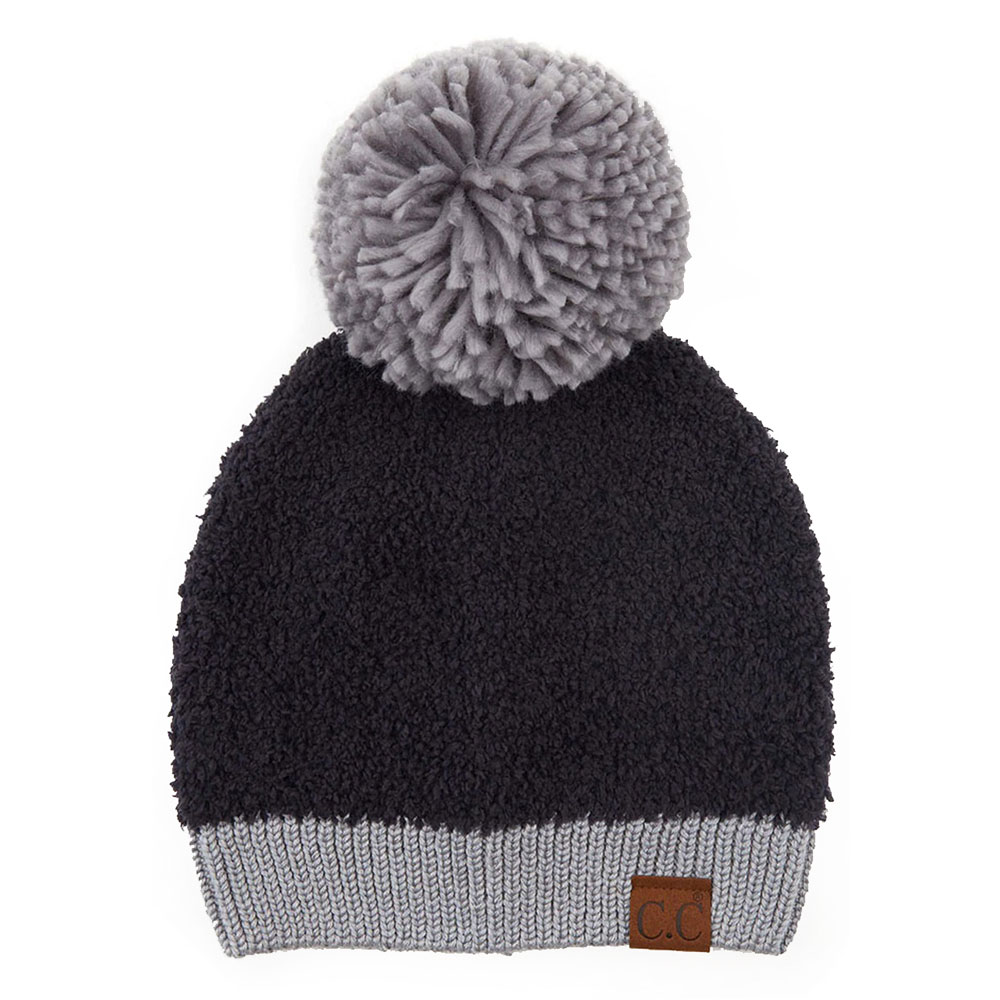 C.C Sherpa Beanie with Contrasting Colors