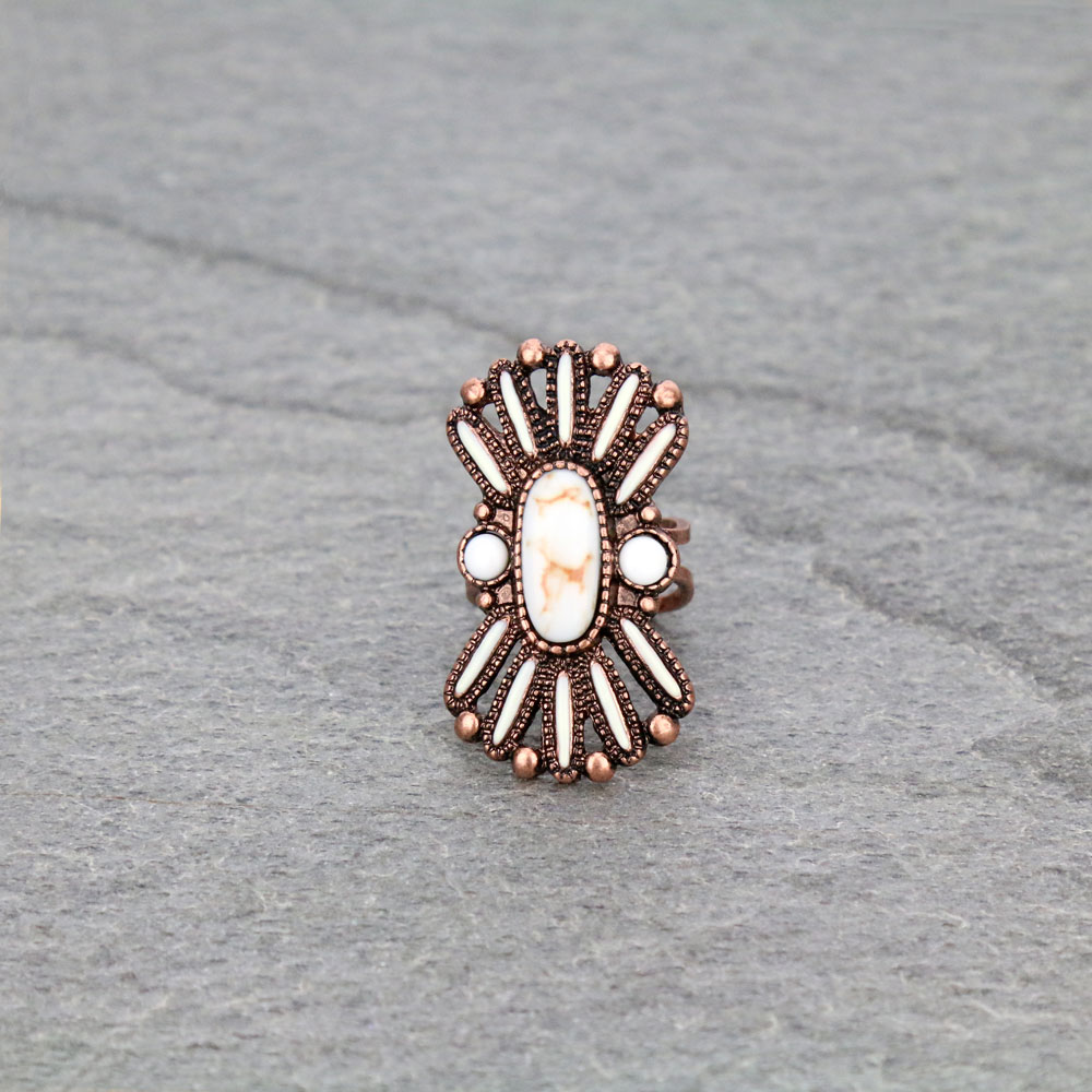 Western Design Stone Cuff Ring