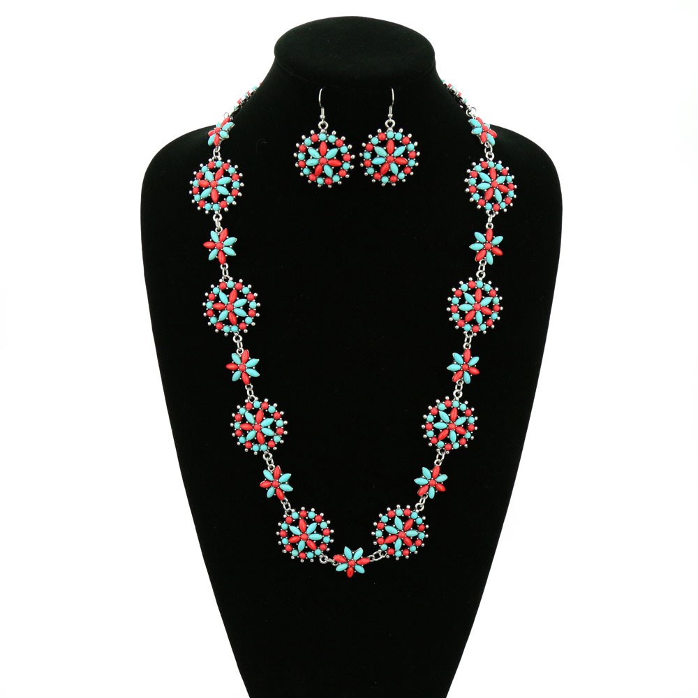 Western Flower Necklace Set - Image 2