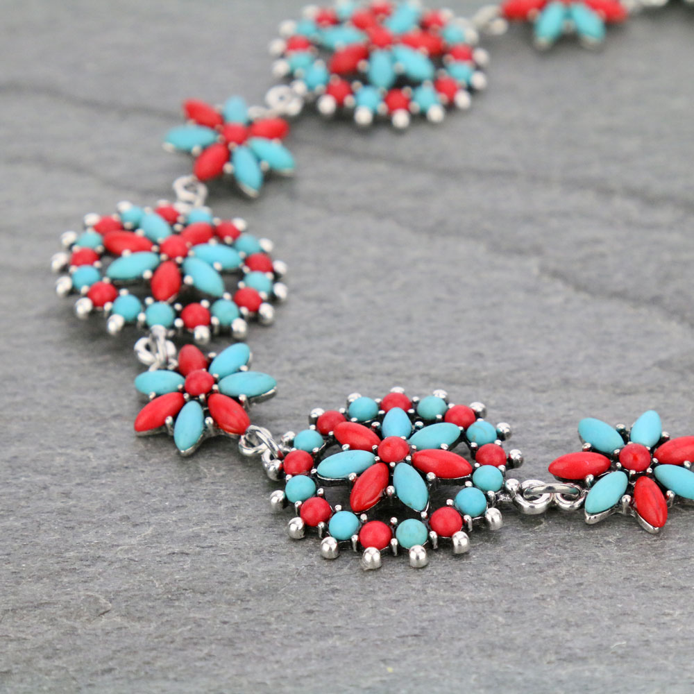 Western Flower Necklace Set - Image 3