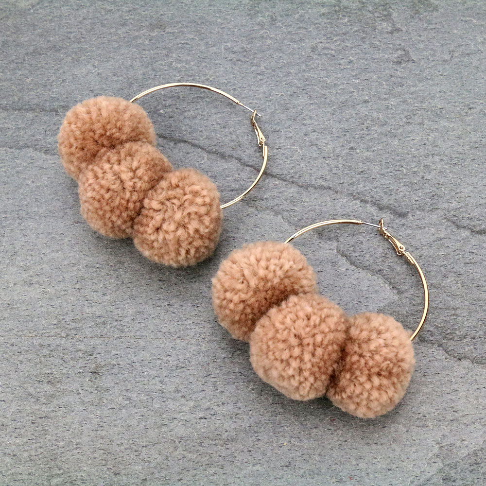 Pompom Hoop Earrings