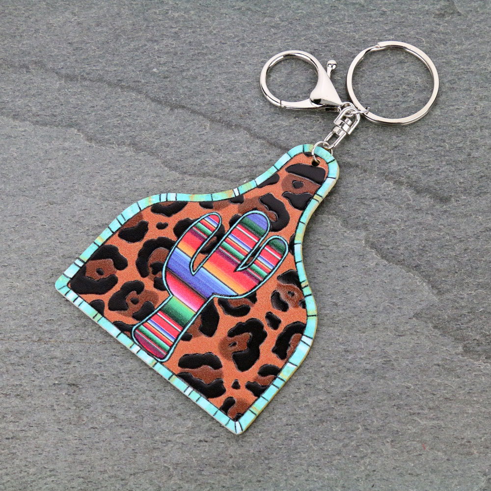Cactus Leather Key Chain