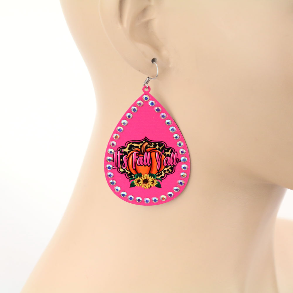 "It's Fall Y'all" Printed Dangle Earrings - Image 2