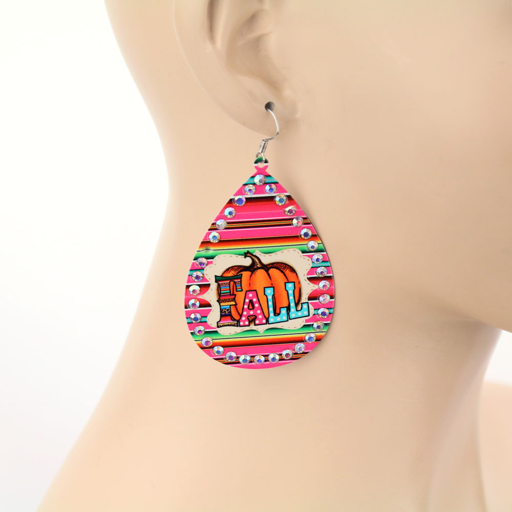 FALL Printed Dangle Earrings - Image 2