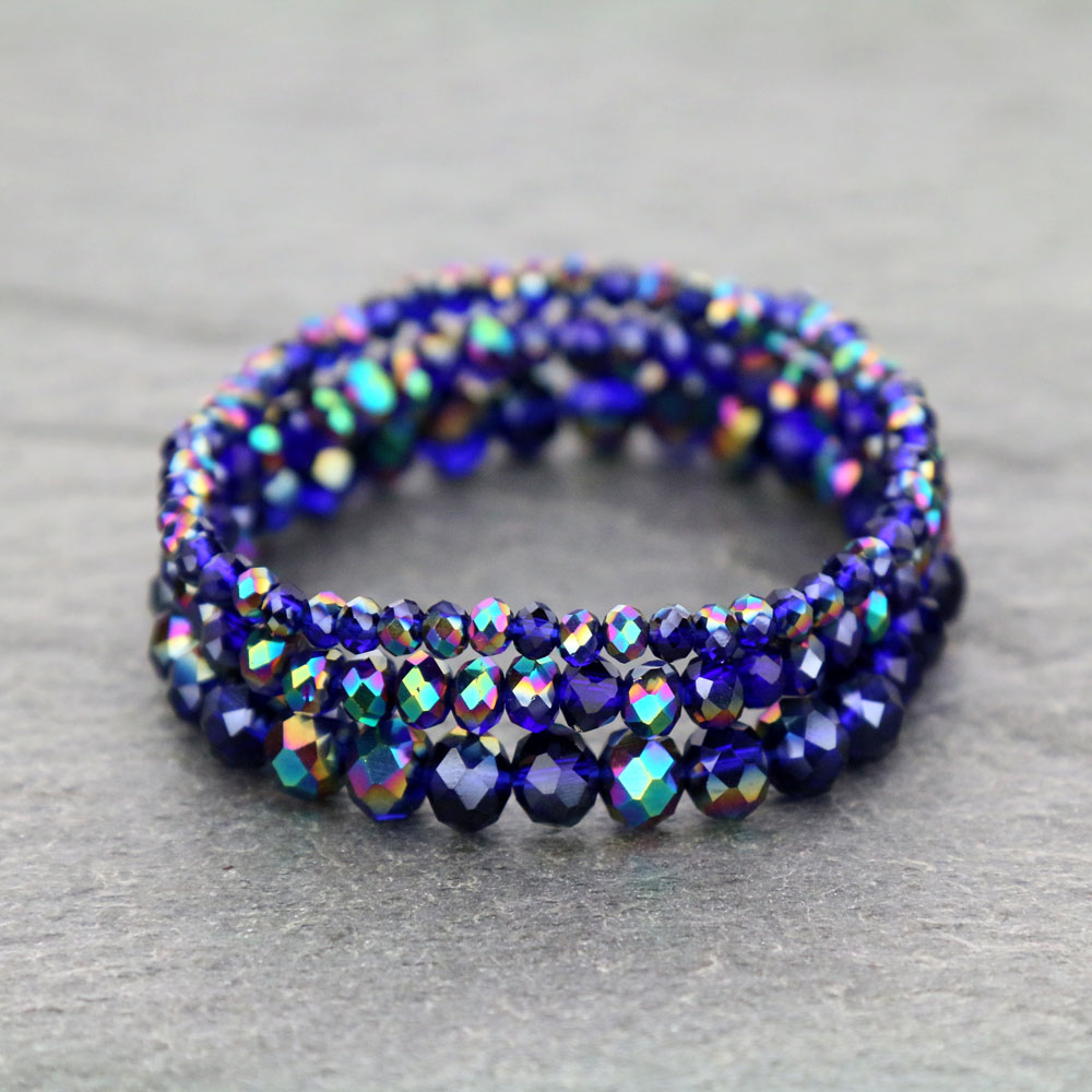 Small Crystal Bead Stackable Stretch Bracelet