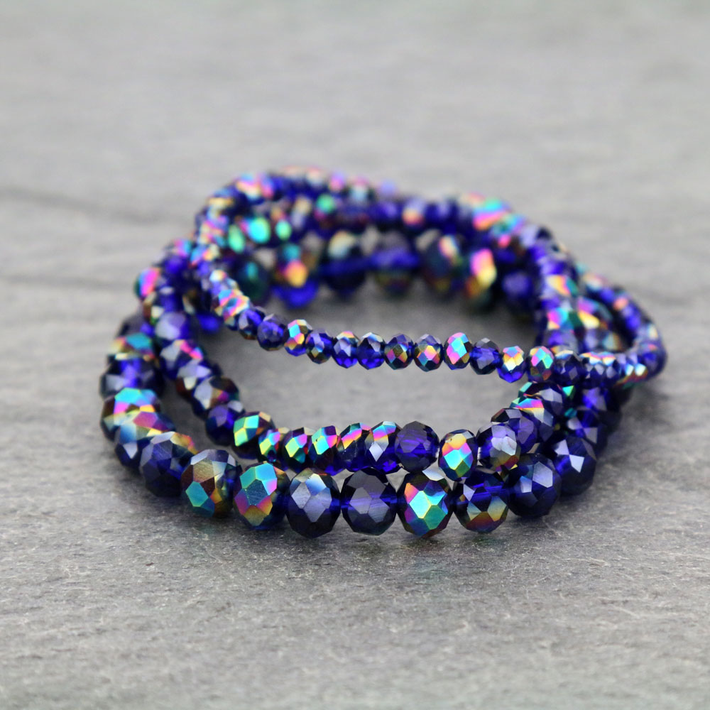 Small Crystal Bead Stackable Stretch Bracelet - Image 2
