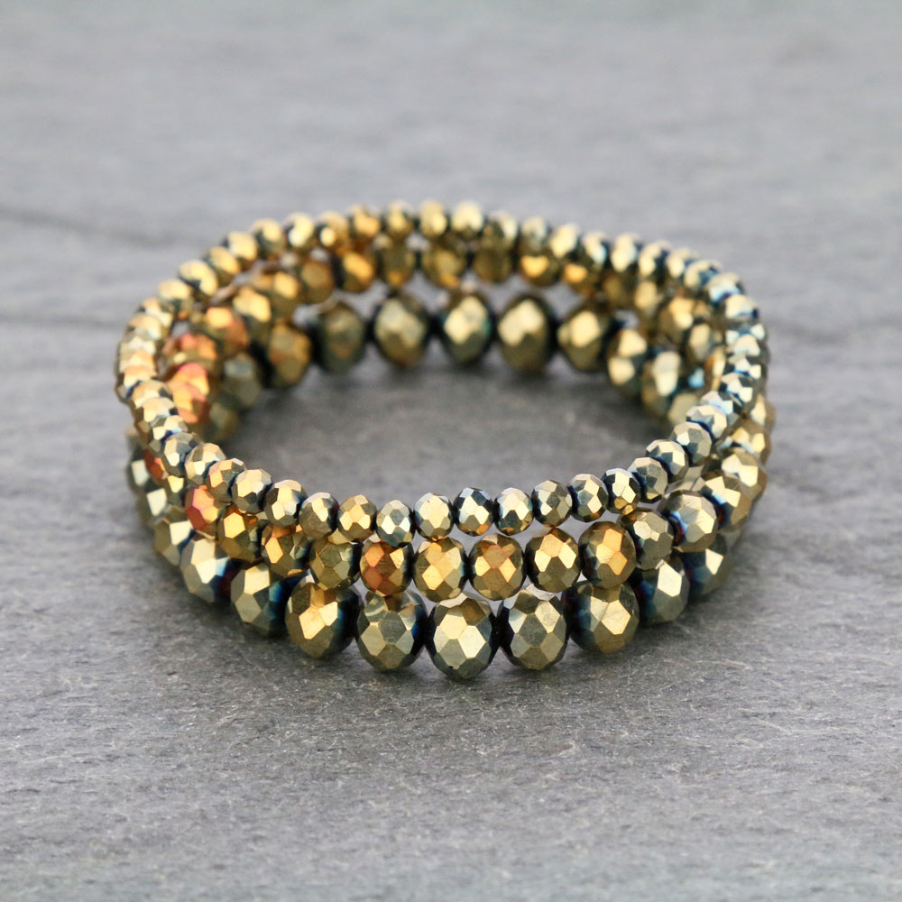 Small Crystal Bead Stackable Stretch Bracelet