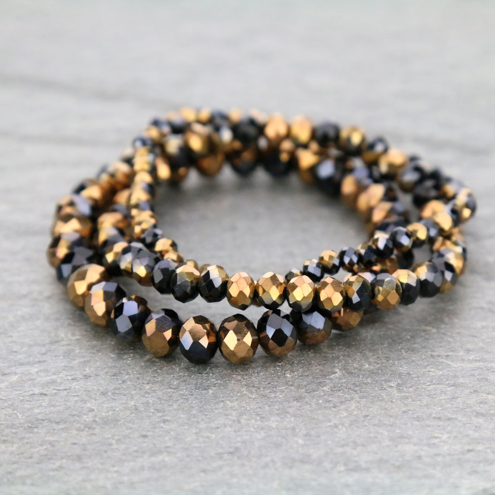 Small Crystal Bead Stackable Stretch Bracelet - Image 2
