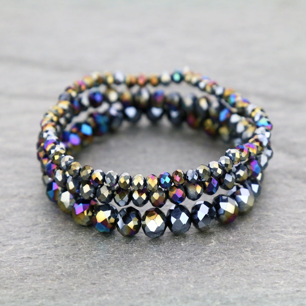 Small Crystal Bead Stackable Stretch Bracelet