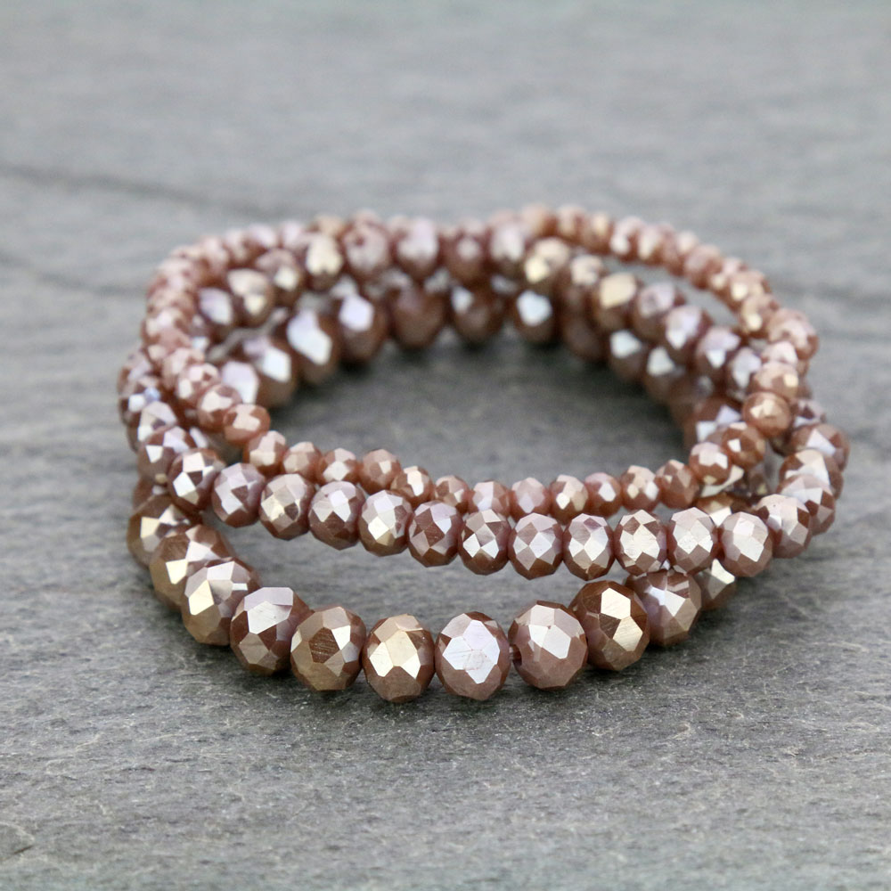 Small Crystal Bead Stackable Stretch Bracelet - Image 2
