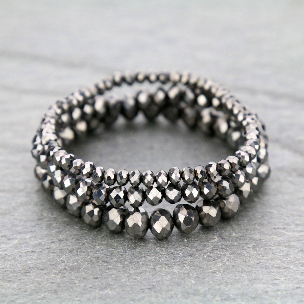 Small Crystal Bead Stackable Stretch Bracelet