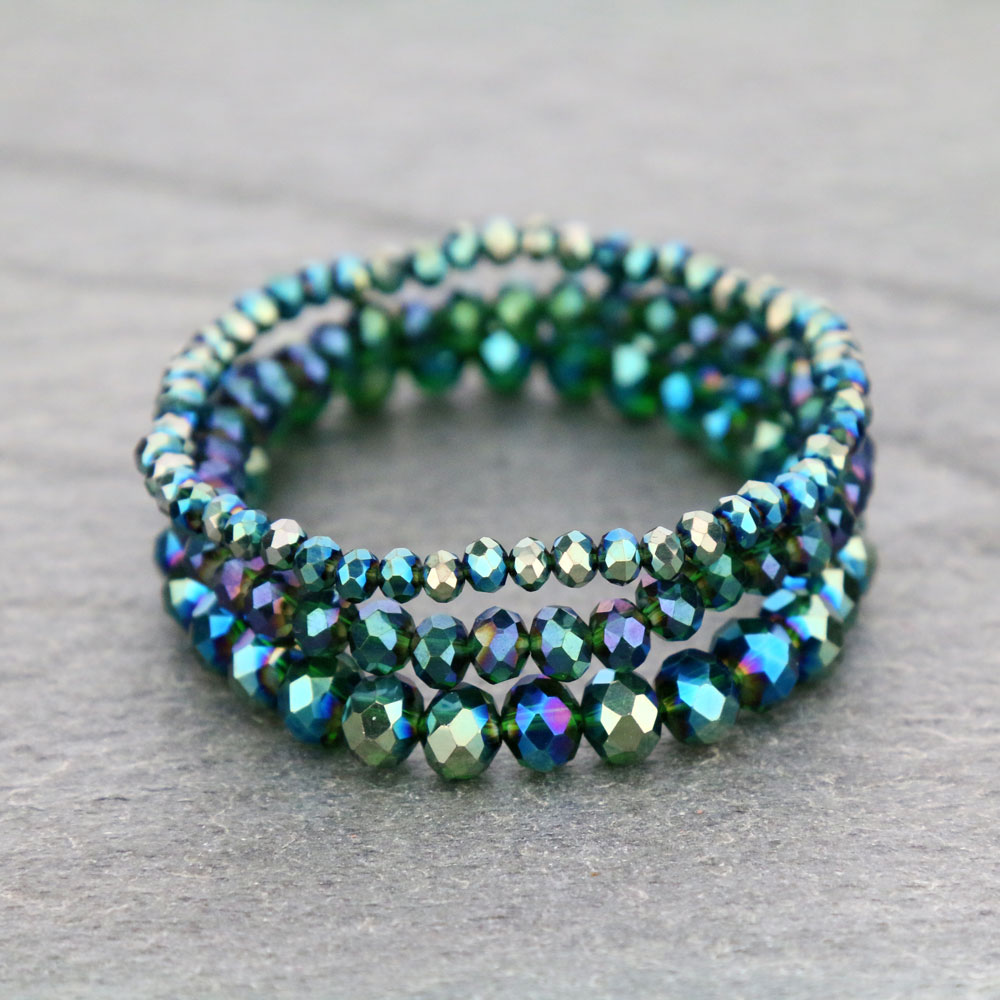 Small Crystal Bead Stackable Stretch Bracelet
