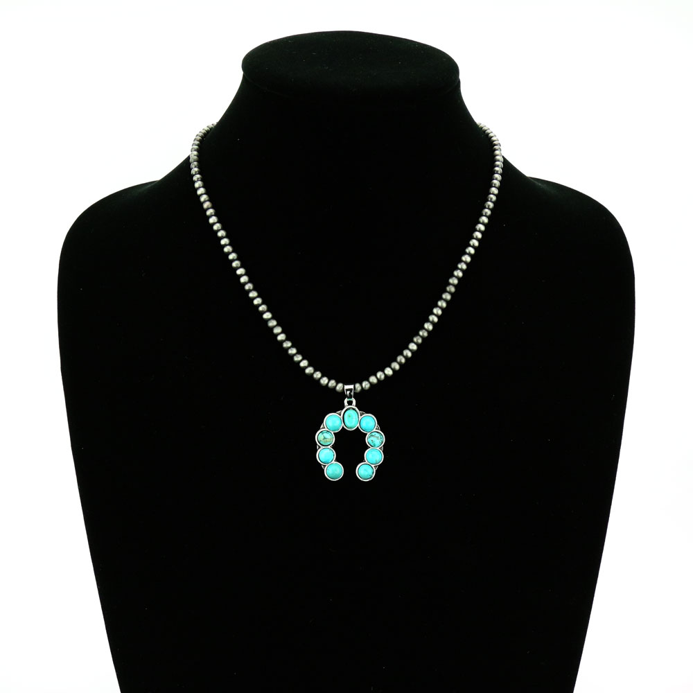 16" Long, Tiny 0.15"(4mm) Navajo Style Pearl, Small Natural Stone Pendant Necklace - Image 3