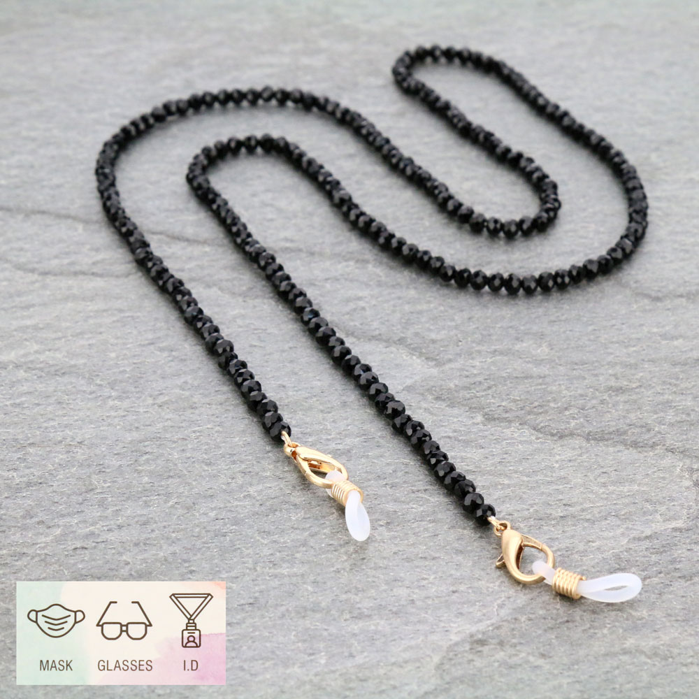 28" Glass Bead ID Card and Glass Holder Strap