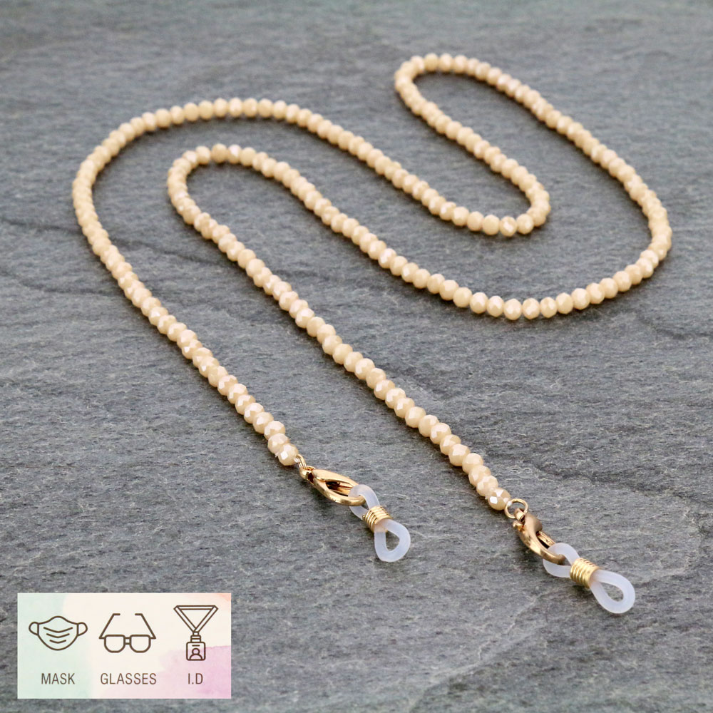 28" Glass Bead ID Card and Glass Holder Strap