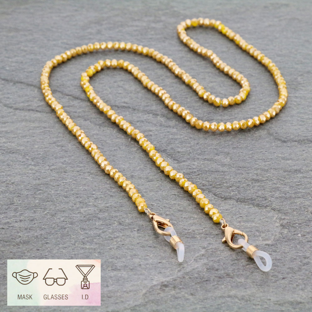 28" Glass Bead ID Card and Glass Holder Strap
