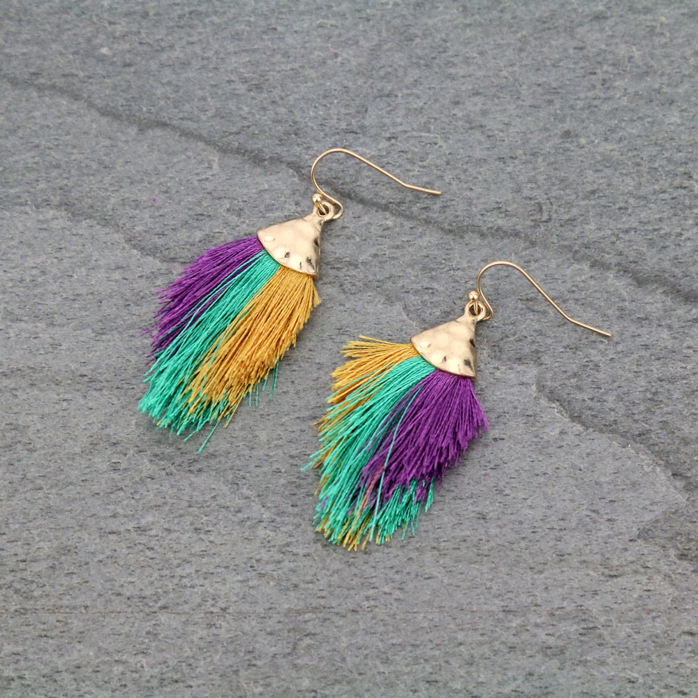 1.9" Mini Tassel Fish Hook Earrings