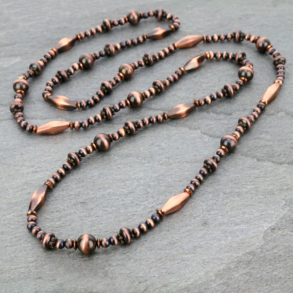 Navajo Style Pearl 48" Long Necklace