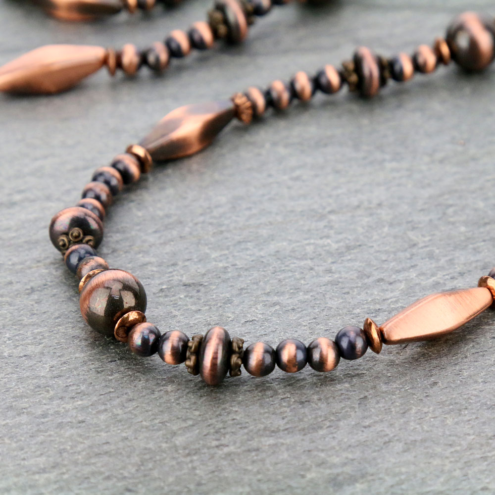 Navajo Style Pearl 48" Long Necklace - Image 3