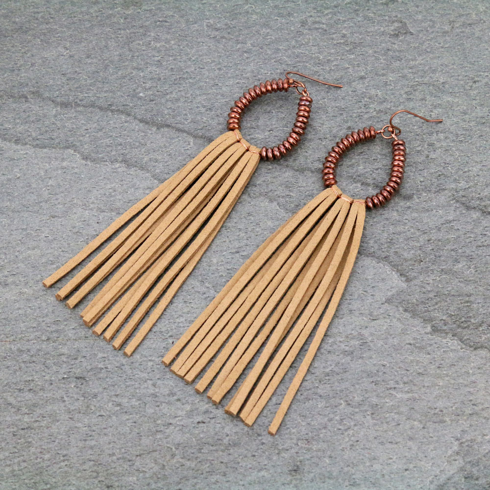 Teardrop Metal Tassel Dangle Earrings