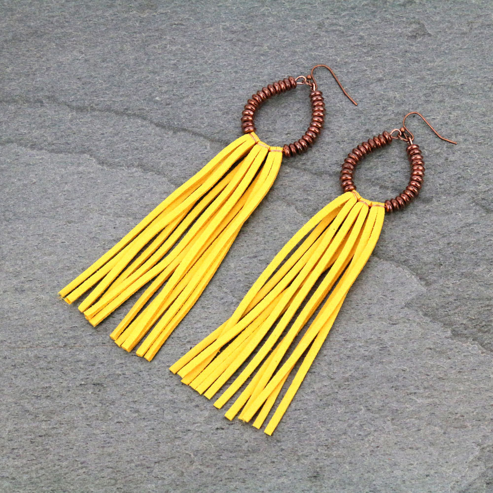 Teardrop Metal Tassel Dangle Earrings