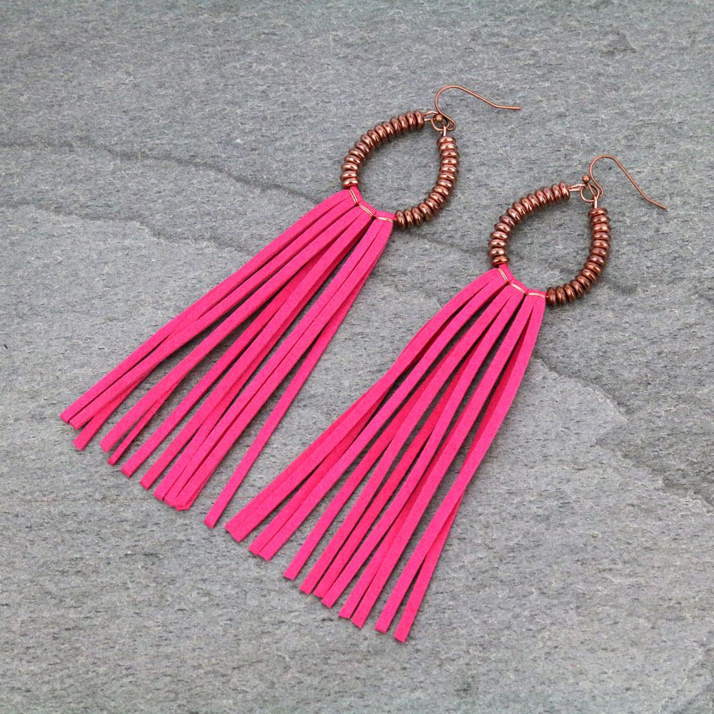 Teardrop Metal Tassel Dangle Earrings