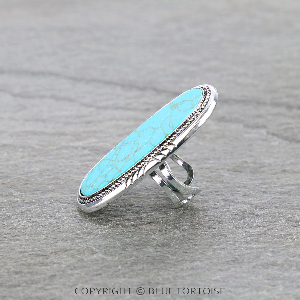 Western Design Stone Cuff Ring - Image 2