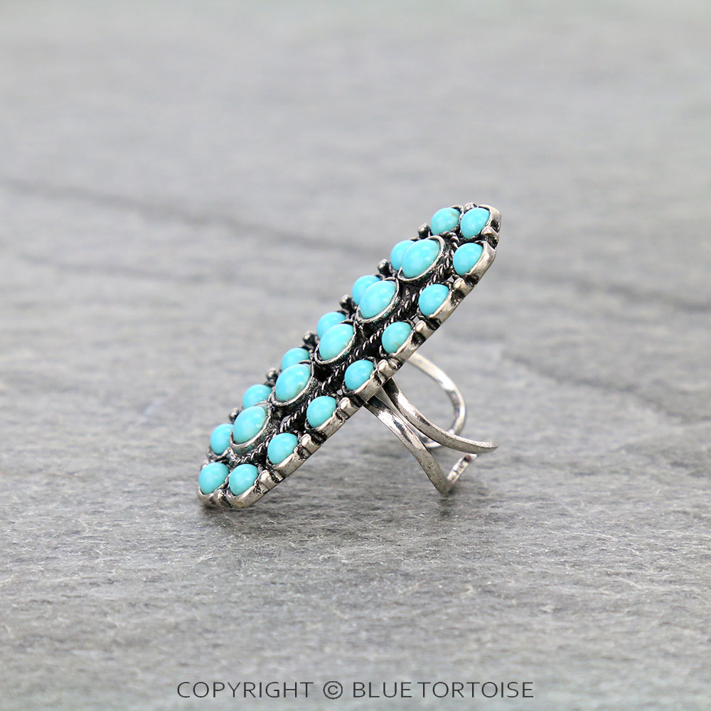 Western Design Stone Cuff Ring - Image 2