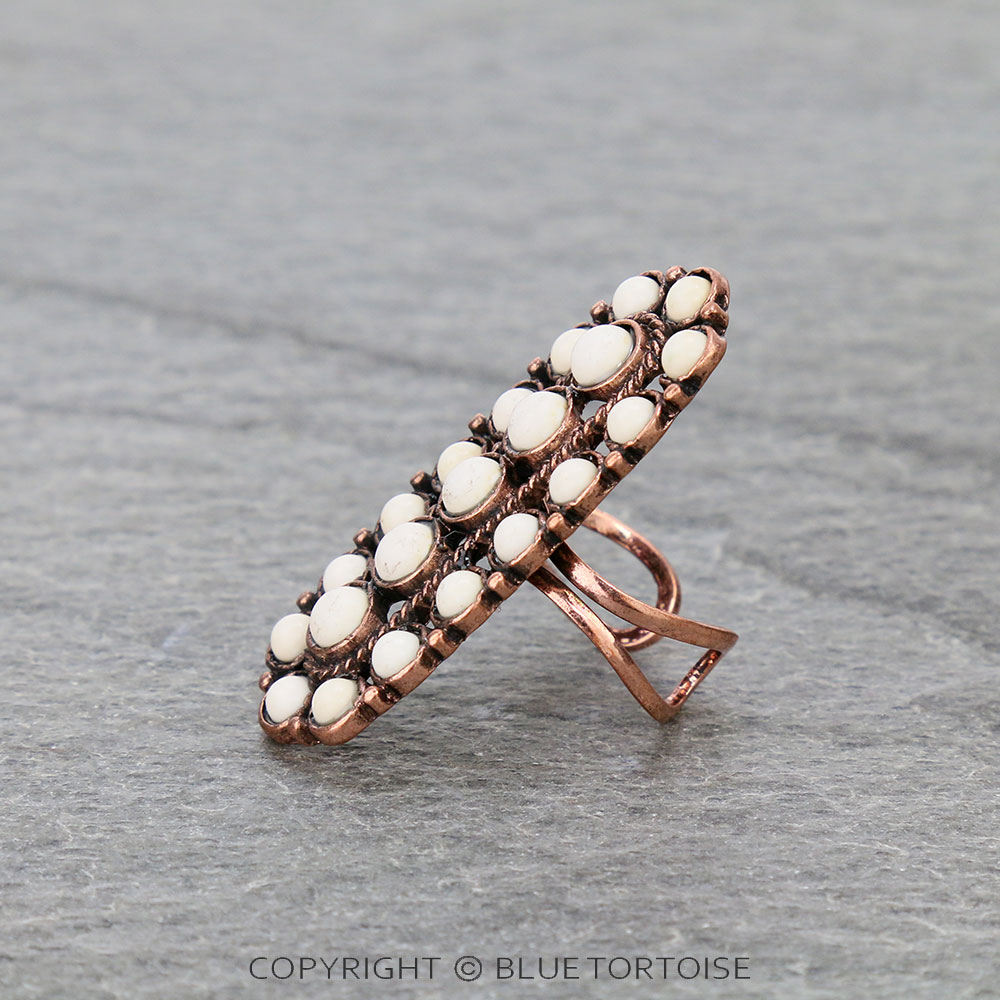 Western Design Stone Cuff Ring - Image 2