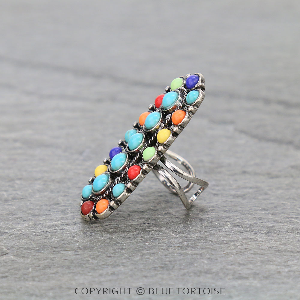 Western Design Stone Cuff Ring - Image 2