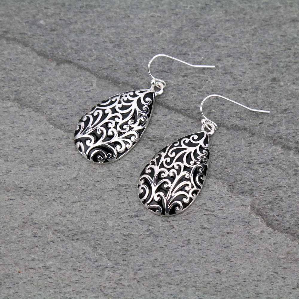 Tailored Epoxy Teardrop Dangle Earrings