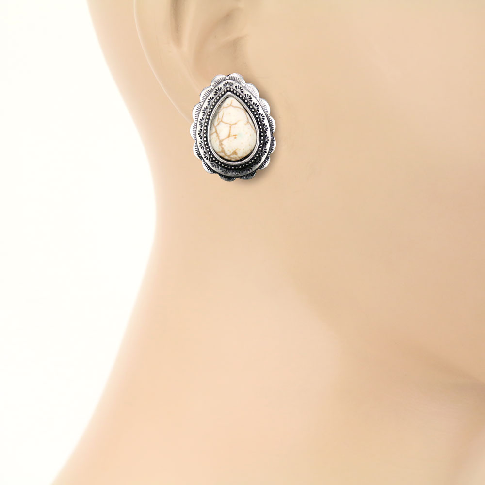 Teardrop Clip on Earrings - Image 2