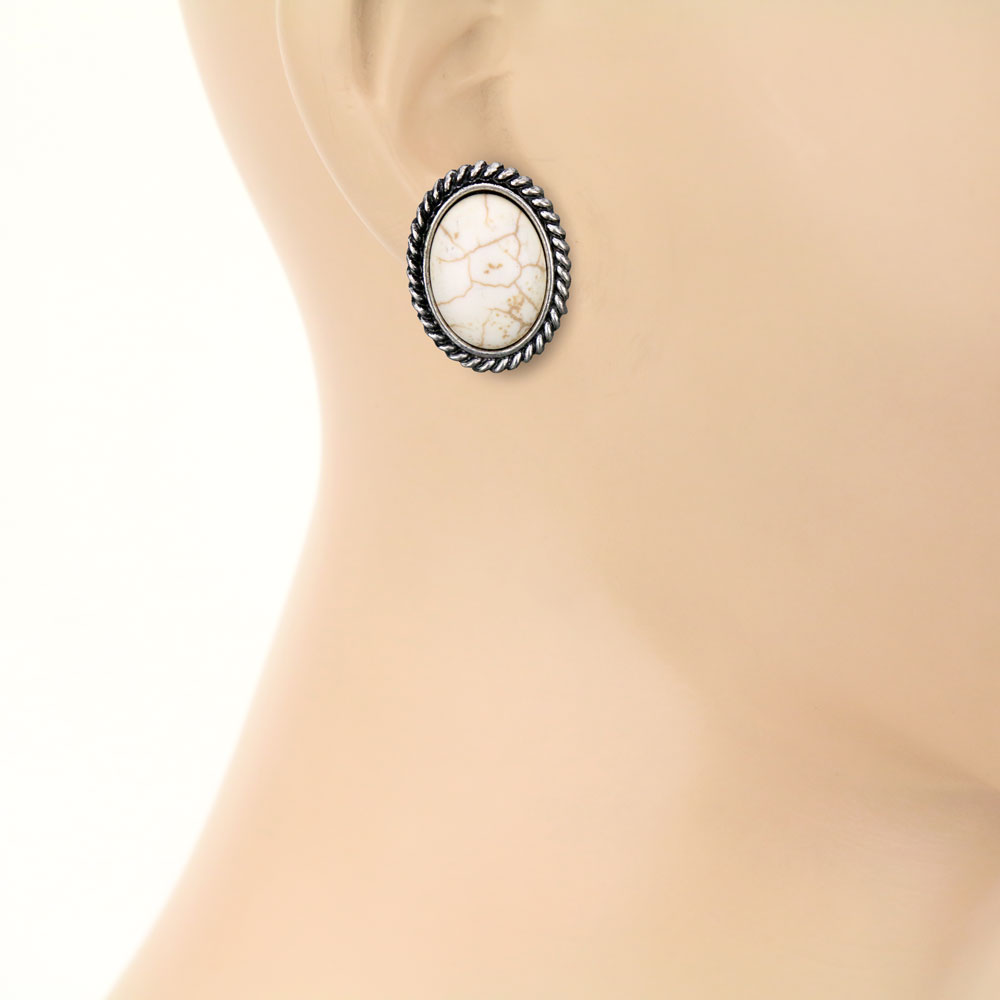 Oval Clip on Earrings - Image 2