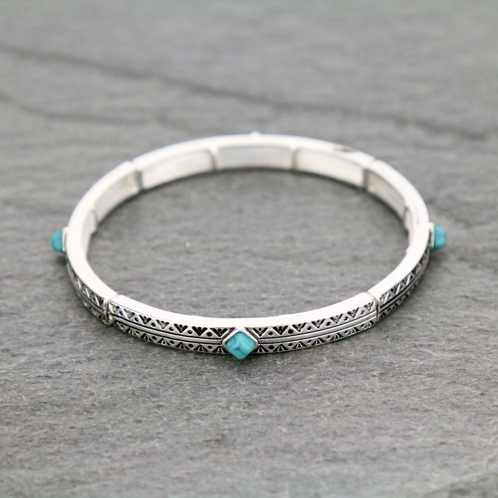 Western Style Stone Stretch Bracelet
