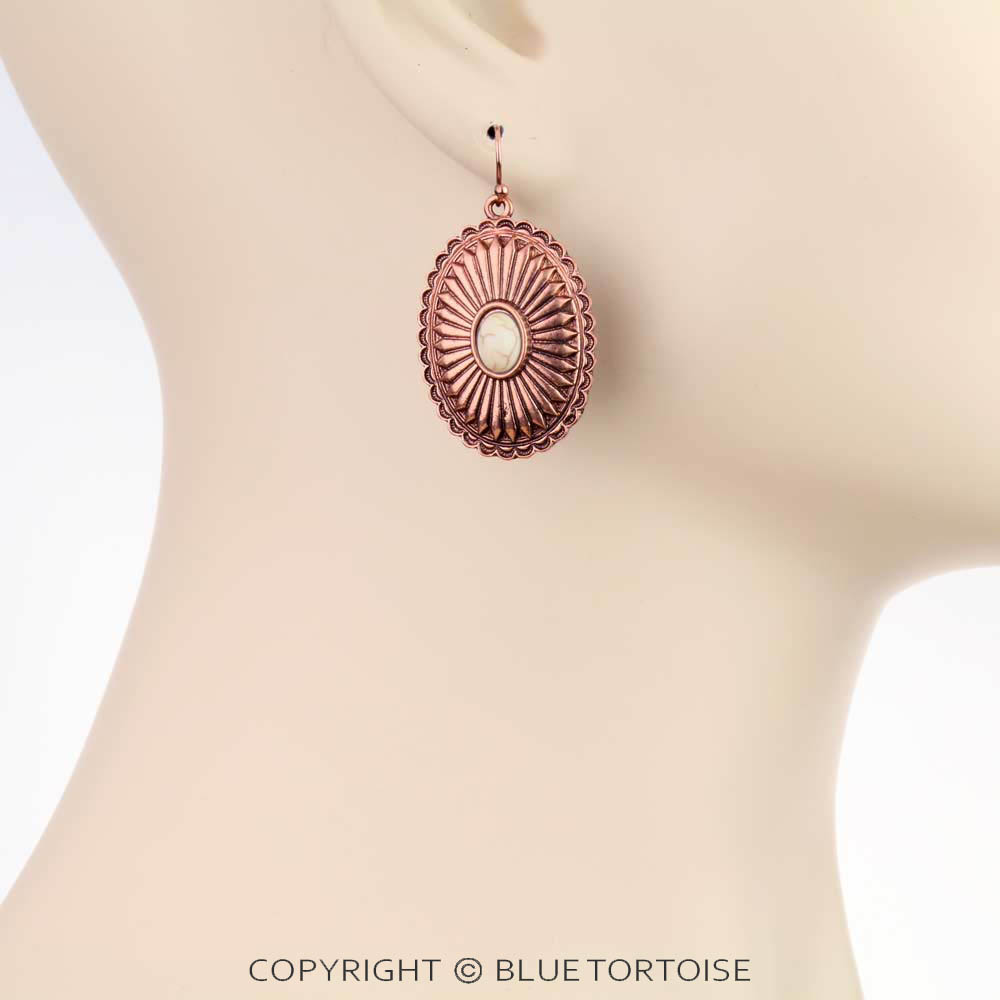Western Design Concho Dangle Earrings - Image 2